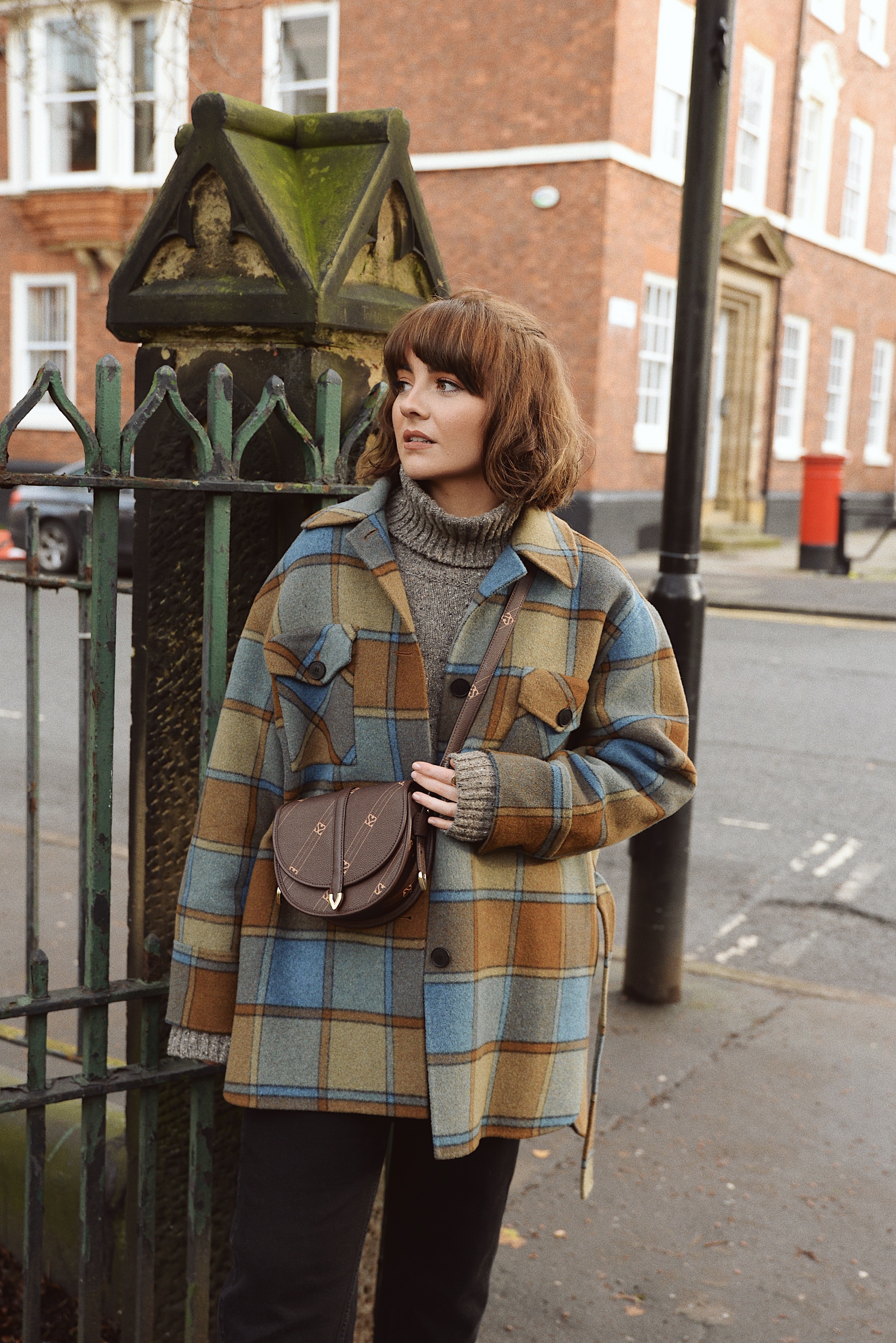 Sandro plaid shop coat