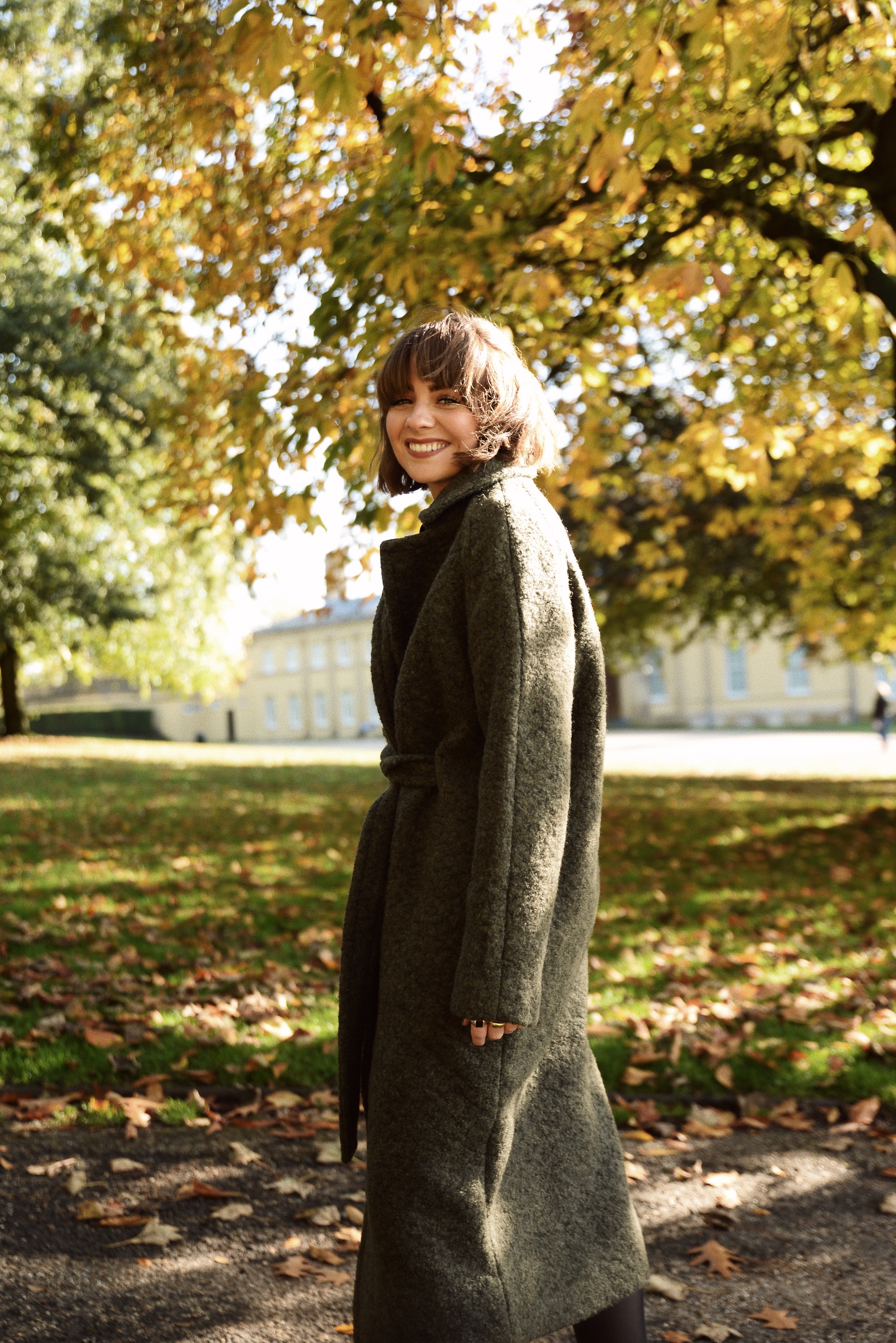 Ganni green coat online